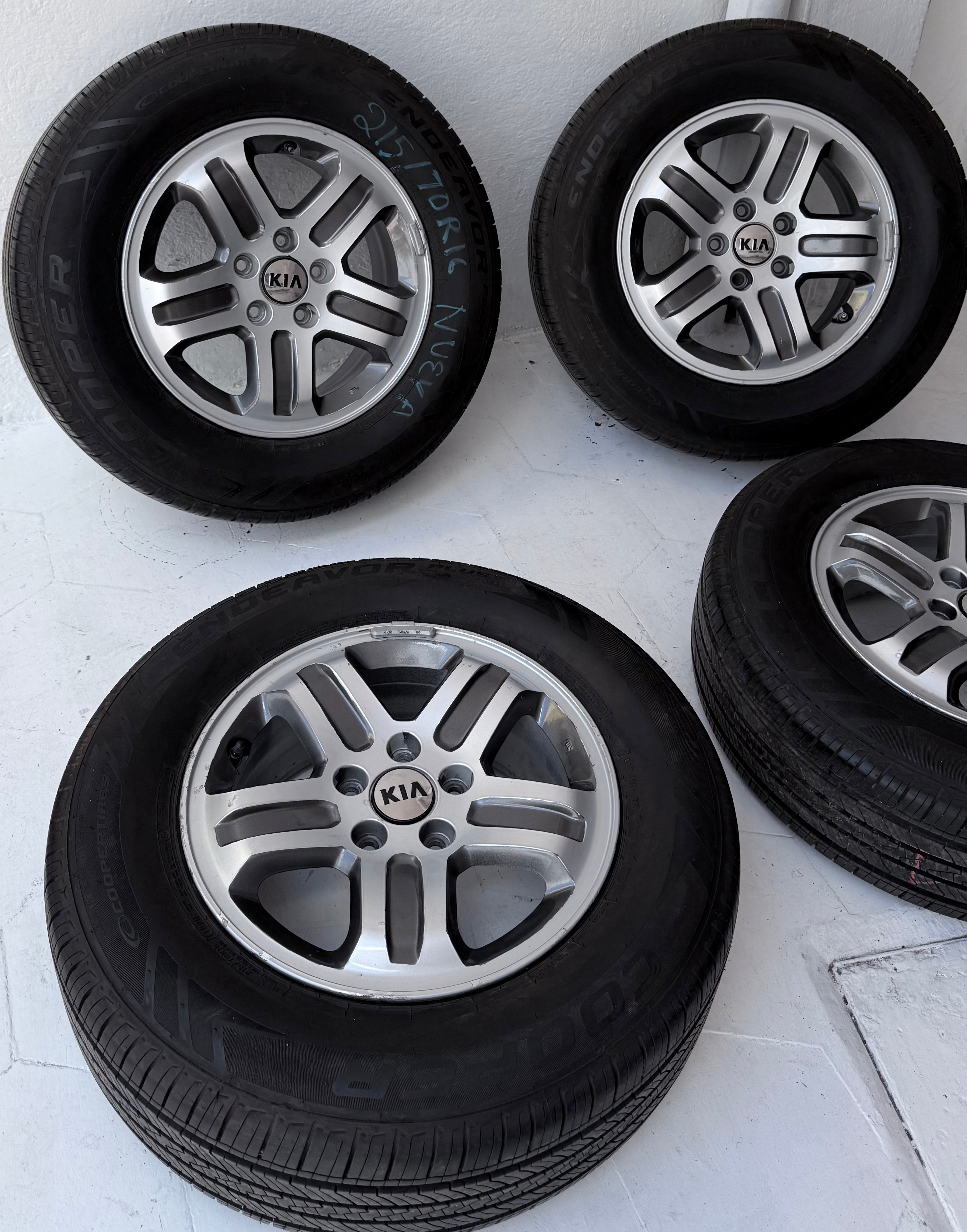 4 Rines con llantas 16” Kia Seltos, Sportage y Sorento / Hyundai Tucson, Creta, Santa Fe y Palisade – 5×114