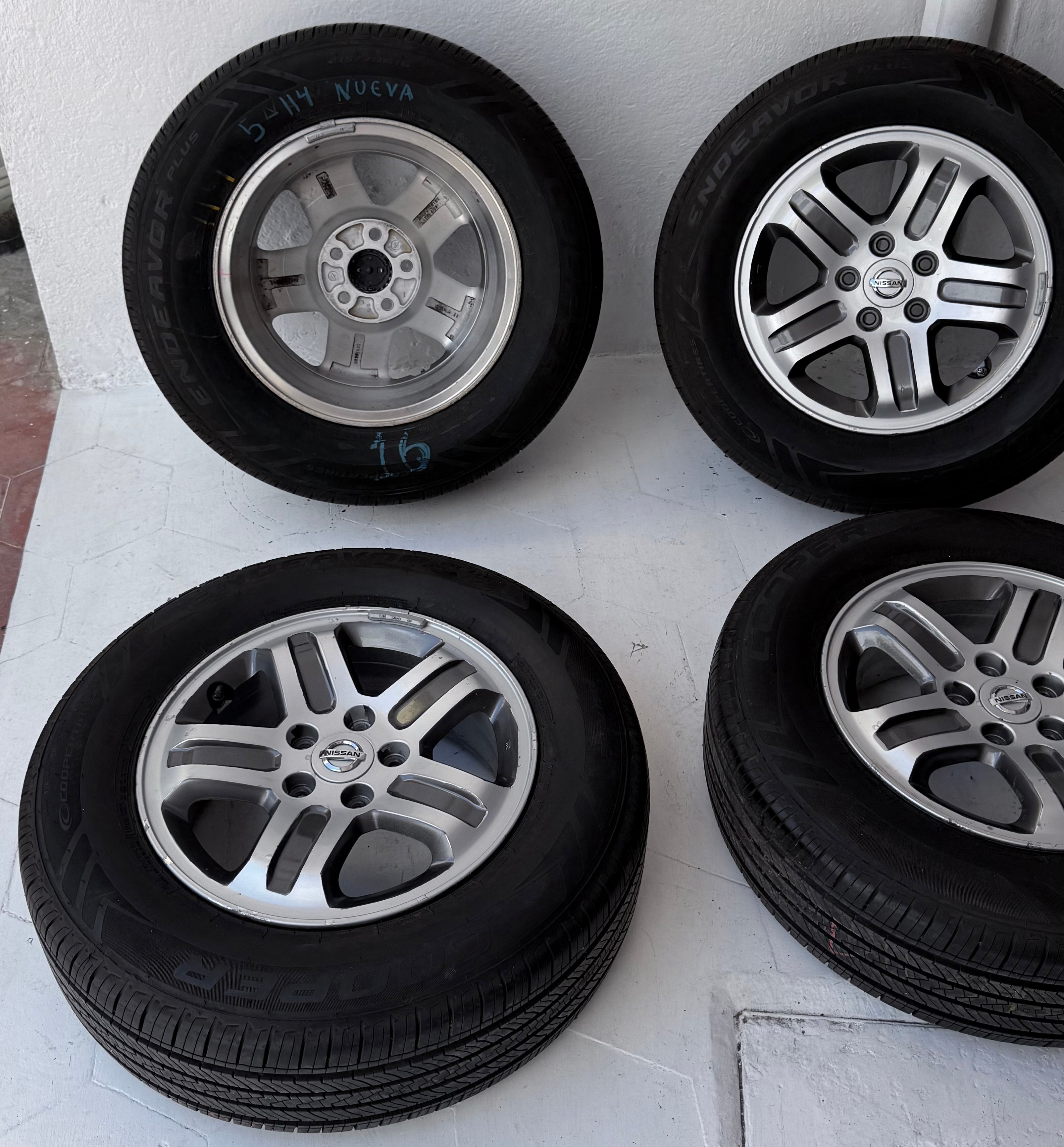 4 Rines con llantas 16” Nissan X-Trail, Rogue, Juke y Altima – 5×114