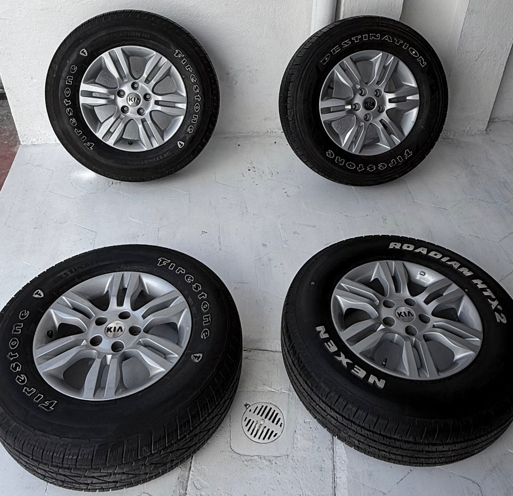 4 Rines con llantas 16” Kia Seltos y Sportage, Hyundai Tucson y Creta – 5×114