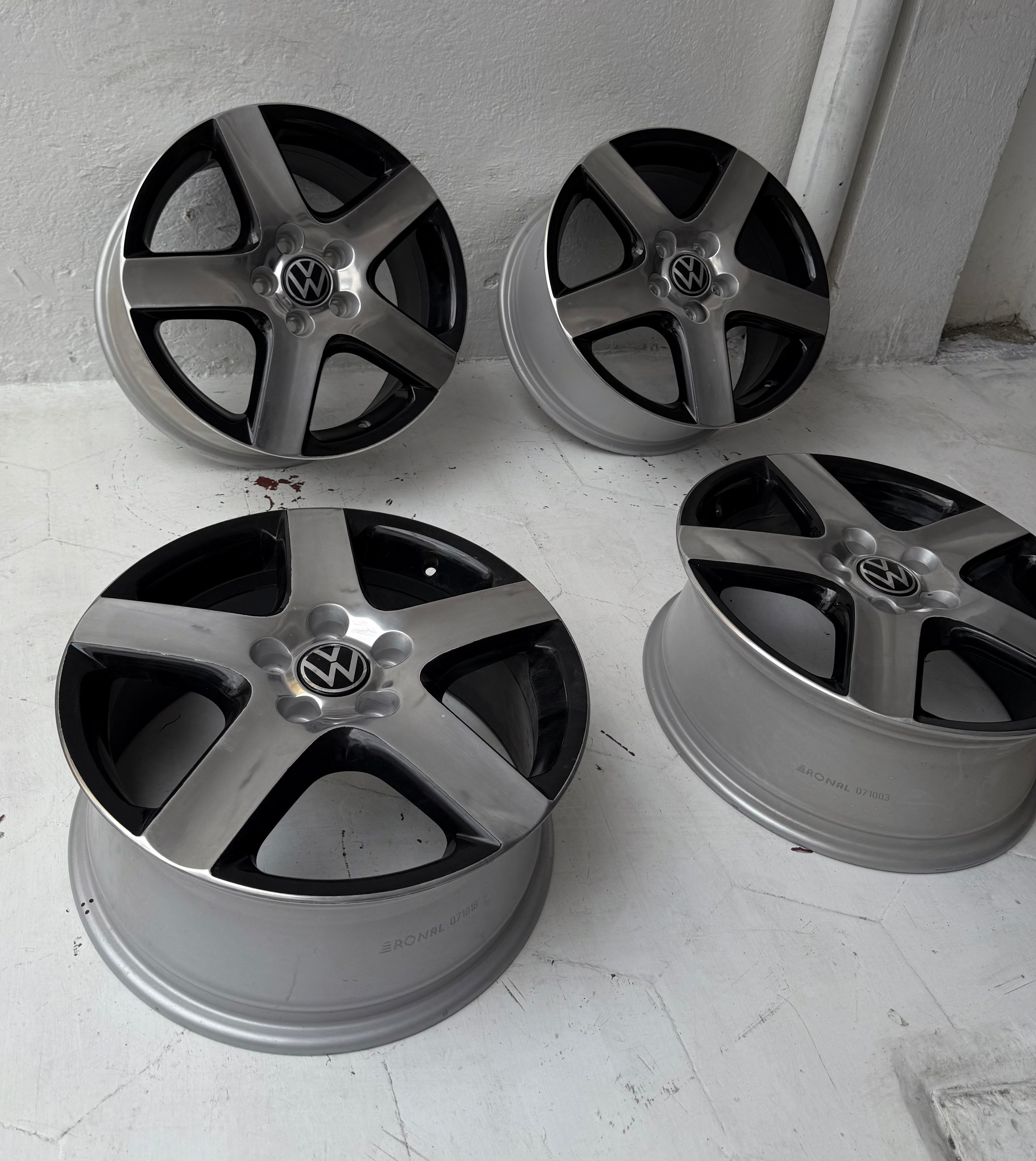 4 Rines 17” Ronal para Volkswagen Tiguan, Taos, Golf, Jetta MK6, MK7, Passat y New Beetle – 5×112