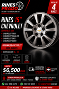 4 rines 15 pulgadas Chevrolet Trax Cavalier Onix Sonic originales 5x105