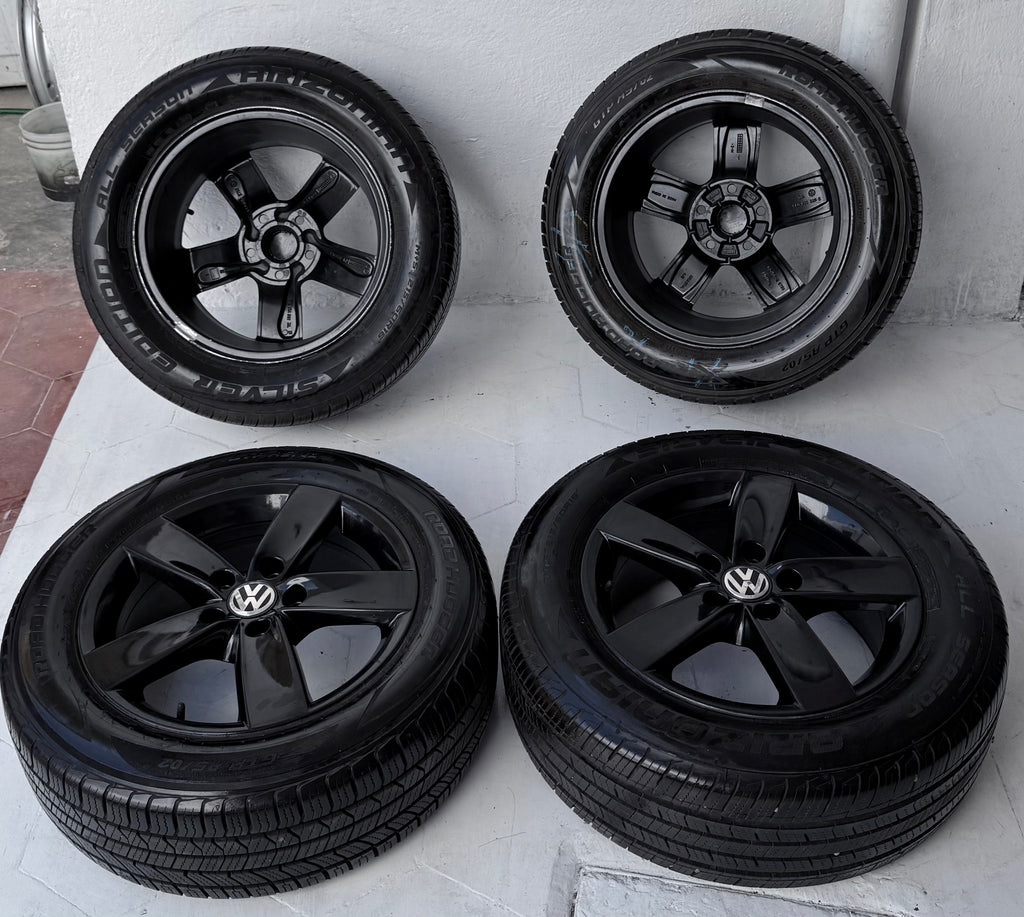 4 Rines con llantas 16” Volkswagen Golf, Jetta MK6 y Jetta MK7 – 5×112 | Black Piano