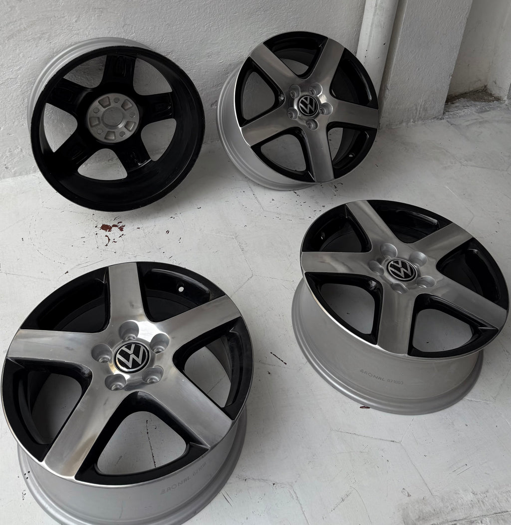 4 Rines 17” Ronal para Volkswagen Tiguan, Taos, Golf, Jetta MK6, MK7, Passat y New Beetle – 5×112