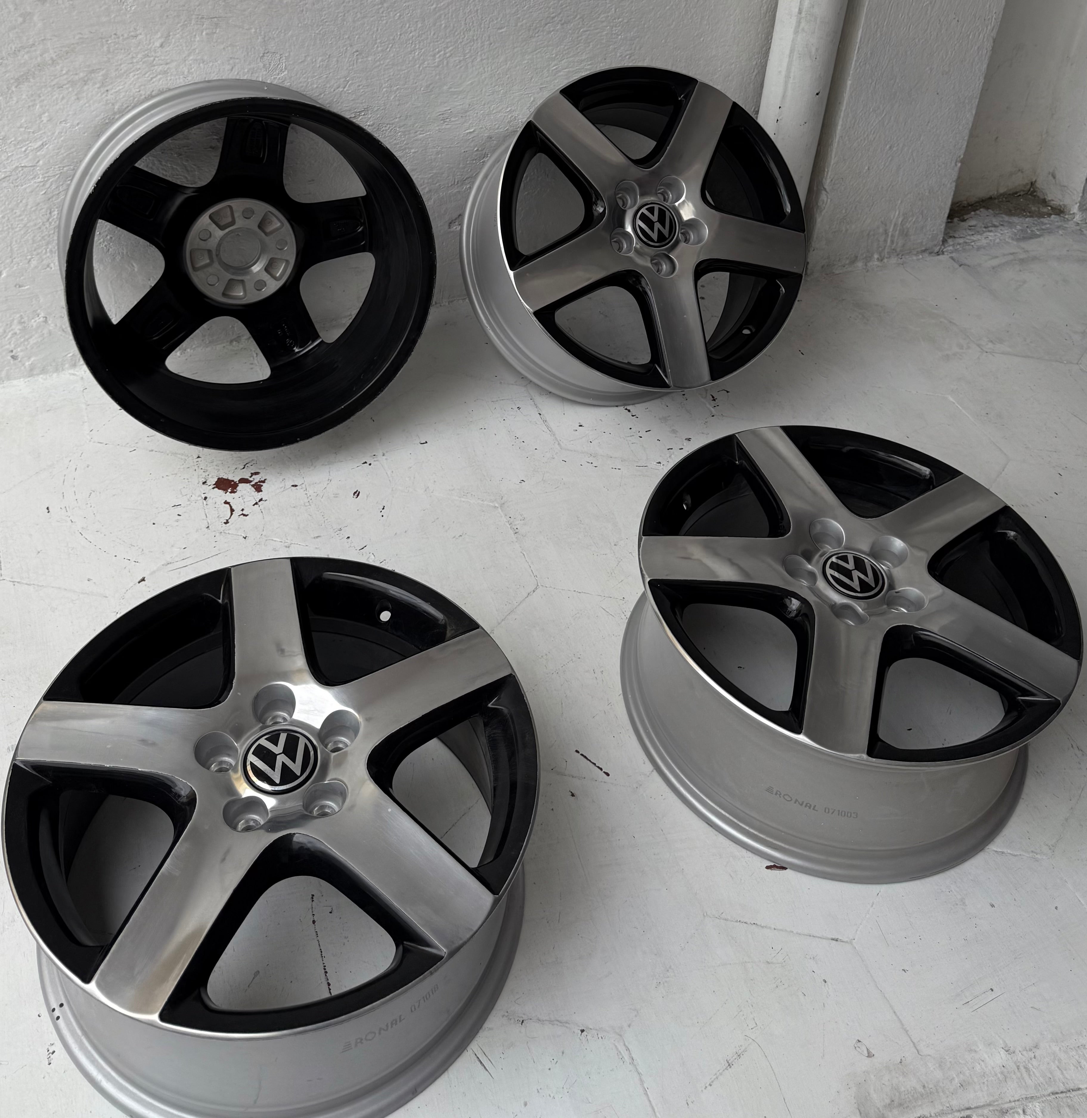 4 Rines 17” Ronal para Volkswagen Tiguan, Taos, Golf, Jetta MK6, MK7, Passat y New Beetle – 5×112