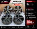 4 Rines 16" Volkswagen Guinness Originales Jetta MK7 MK6 Tiguan Bora 5x112 Seminuevos