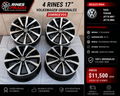 4 Rines 17" Volkswagen TAOS TIGUAN JETTA MK7 MK6 Originales Seminuevos 5x112 Negro Brillante