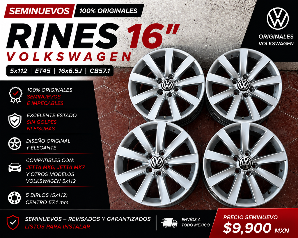 4 Rines 17" Volkswagen Tiguan Taos Jetta MK7 MK6 Golf Passat Originales 5x112 Seminuevos