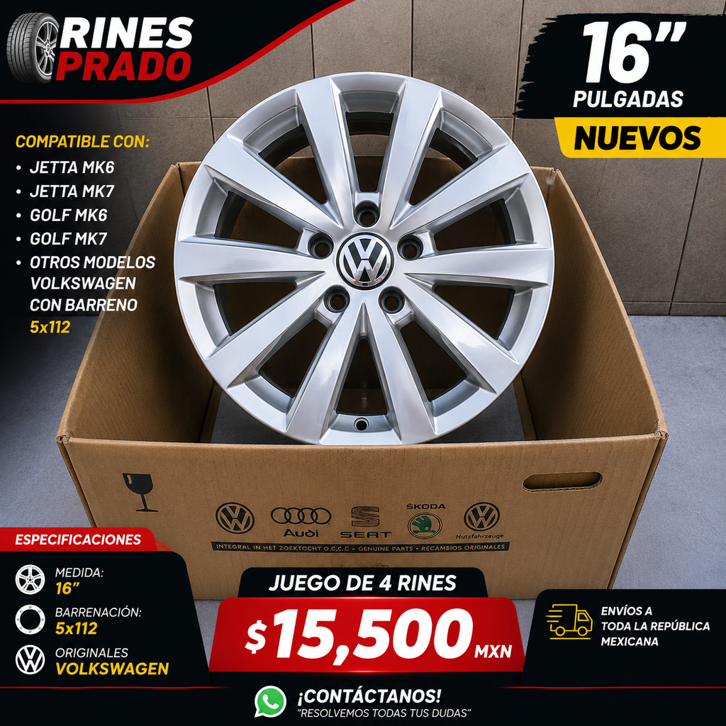 Rines 16 Originales Volkswagen MK6 MK7 | 5x112 | Juego de 4