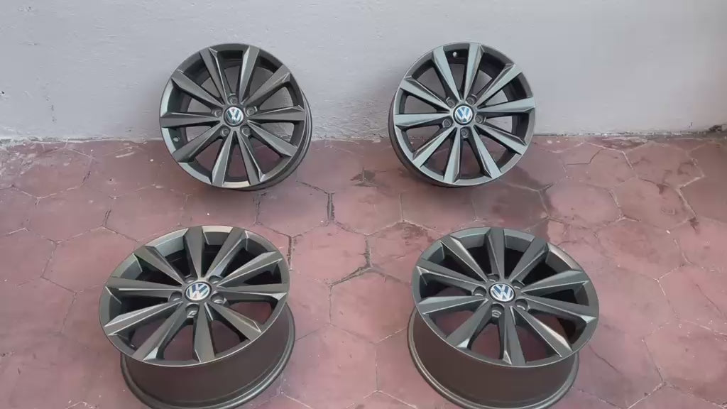Juego de 4 Rines 17" Nuevos Volkswagen Taos Jetta MK7 MK6 New Beetle Passat Bora Originales 5x112