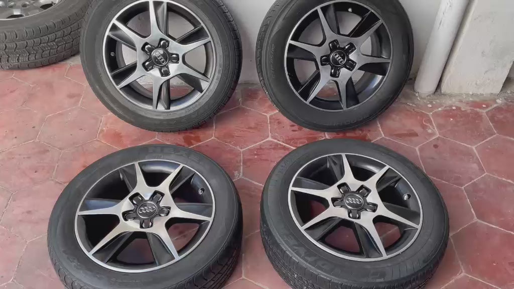 4 Rines 16" Audi Originales con Llantas Seminuevos Golf MK5 MK6 MK7 5x112