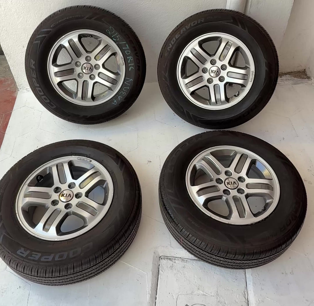 4 Rines con llantas 16” Kia Seltos, Sportage y Sorento / Hyundai Tucson, Creta, Santa Fe y Palisade – 5×114