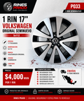 1 Rin 17" Volkswagen Taos Jetta Golf MK7 Bora Passat Original 5x112 Seminuevo