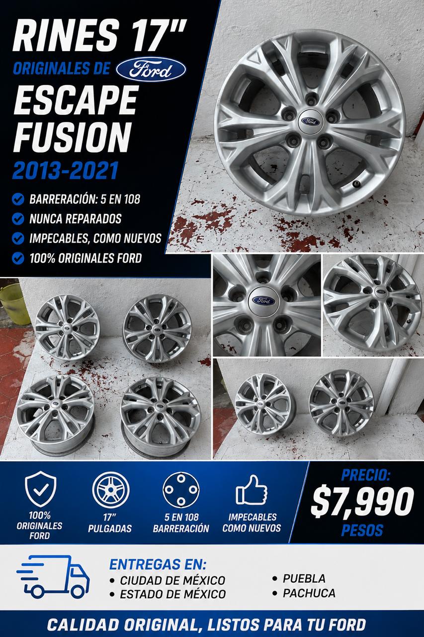 4 Rines 17" Ford Escape Fusion 2013-2021 Originales 5x108 Seminuevos