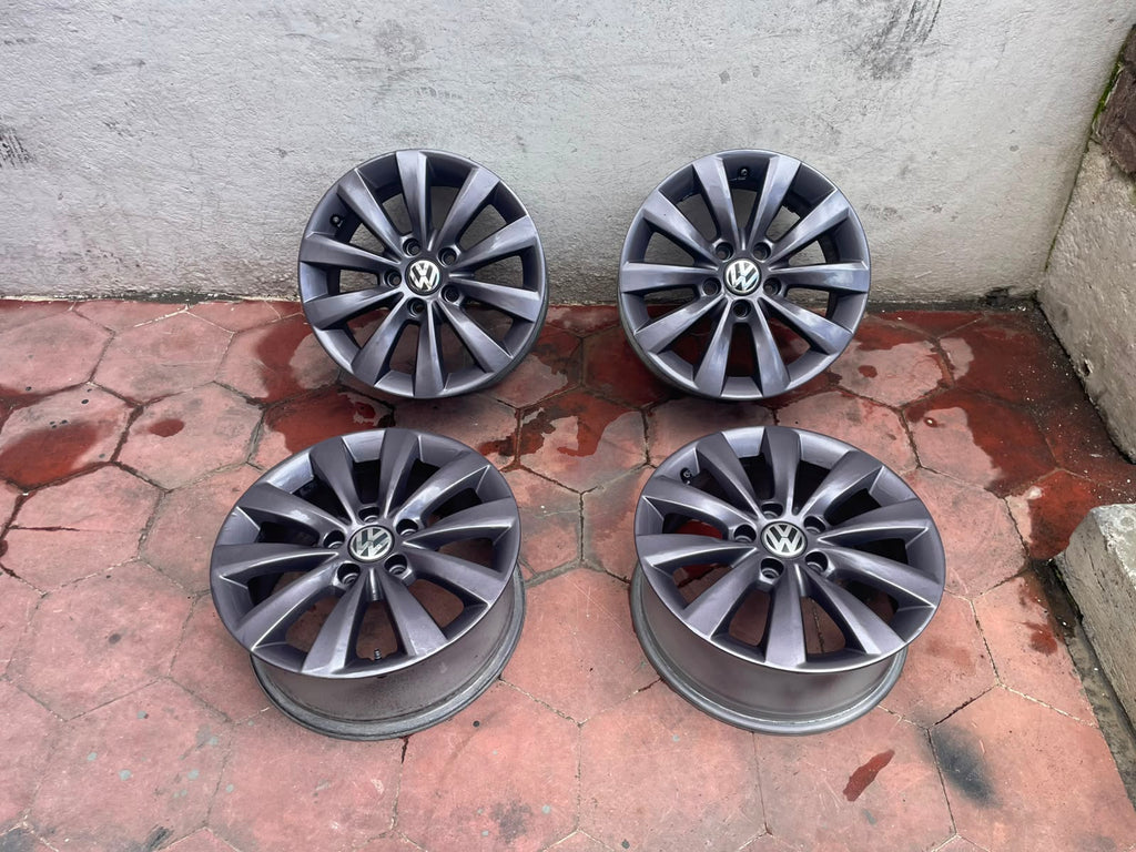 Juego de 4 Rines Originales Volkswagen 16" Taos Tiguan Jetta Golf MK6 MK7 5x112 Seminuevos